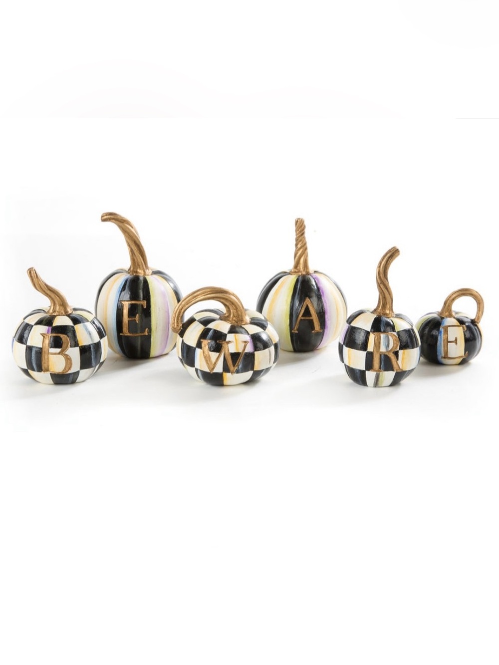 NEW in original box: Mackenzie-Childs Beware Pumpkin Set